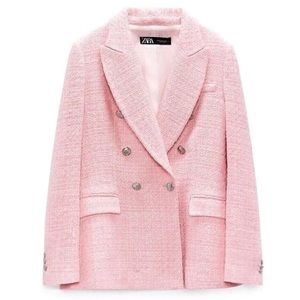 Zara Pink Tweed Blazer